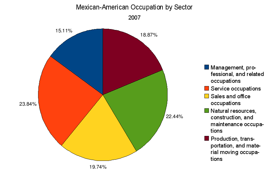 Mexican American occupation by sector 2007