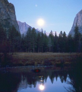 Moon over the Merced River